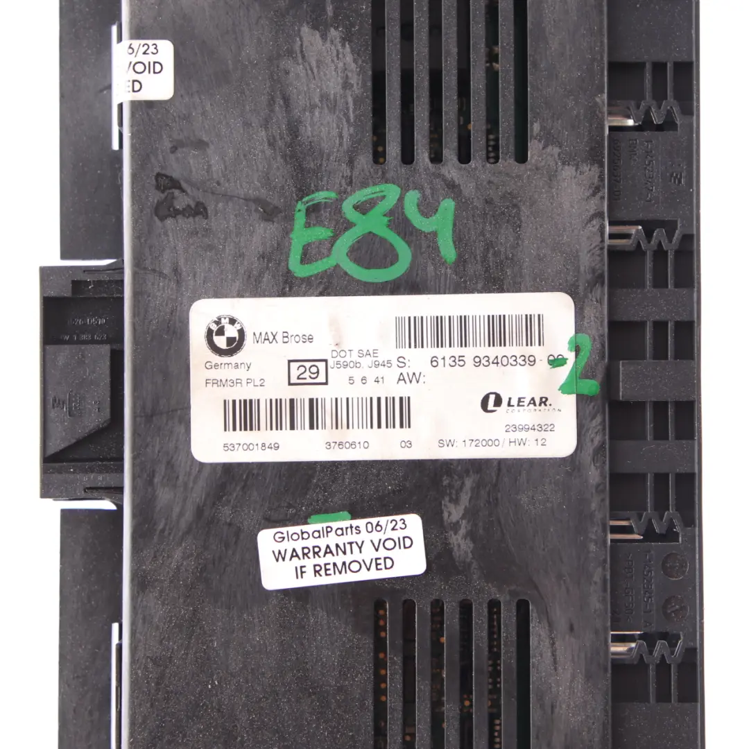 BMW X1 E84 Max Brose Módulo de Luz Pie Unidad de Control ECU FRM3R PL2 - SKU 9340339-2 - Número de pieza 9340339