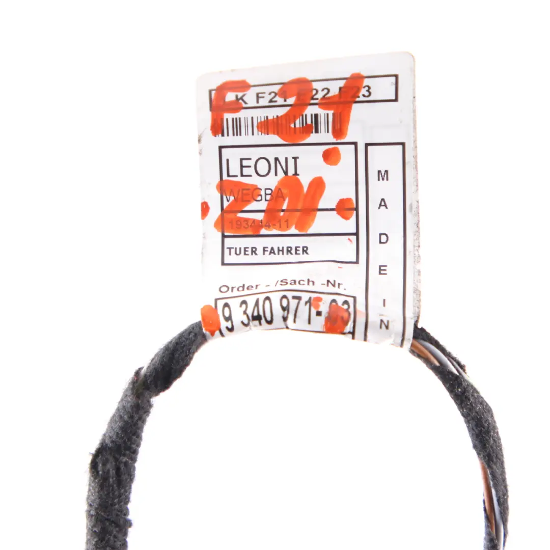 Cable Harness Driver's Side Door Loom Electrical Wiring to BMW F21 F22 with Part number 9340971 BMW F21 F22 Cable Harness Driver's Side Door Loom Electrical Wiring - SKU 9340971 - Part number 9340971