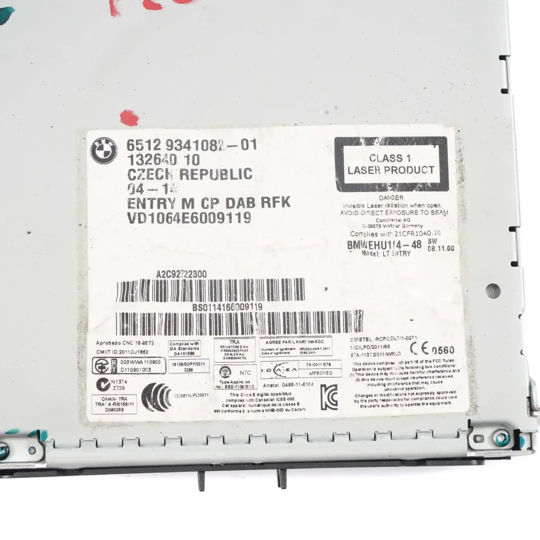 BMW F20 F21 F22 F30 Radio BMW Professional CD DAB - SKU 9341082 - Teilenummer 9341082