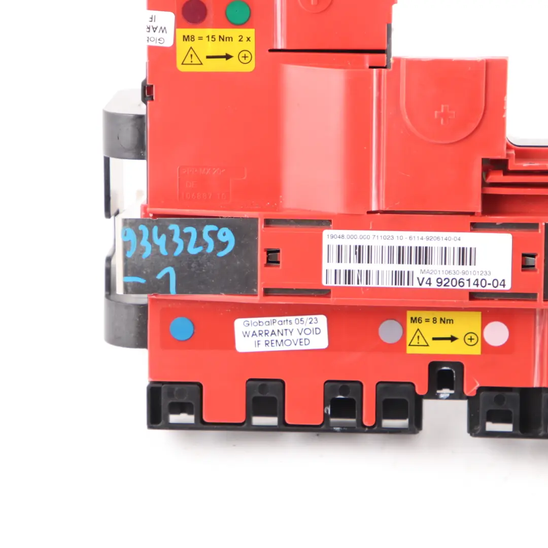 BMW X3 F25 B+ Distribution Box Battery Power Red Rear Control Unit 9206140 - SKU 9343259-1 - Part number 9343259