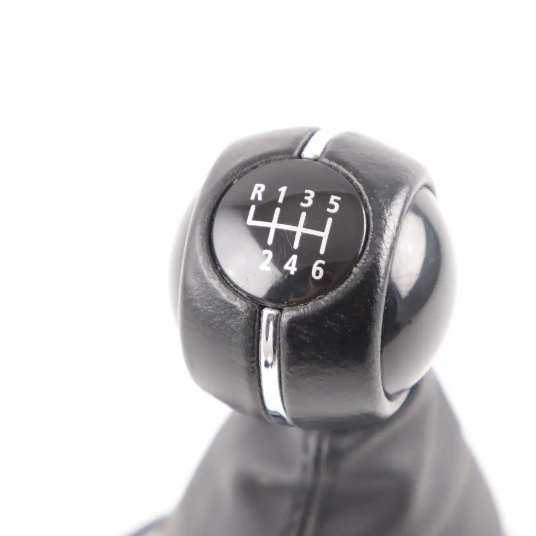 Knob Lever Handle 6-Speed Leather Rotating Ring to Mini Cooper F55 F56 Gear with Part number 7641999 Mini Cooper F55 F56 Gear Knob Lever Handle 6-Speed Leather Rotating Ring - SKU 9343290 - Part number 7641999