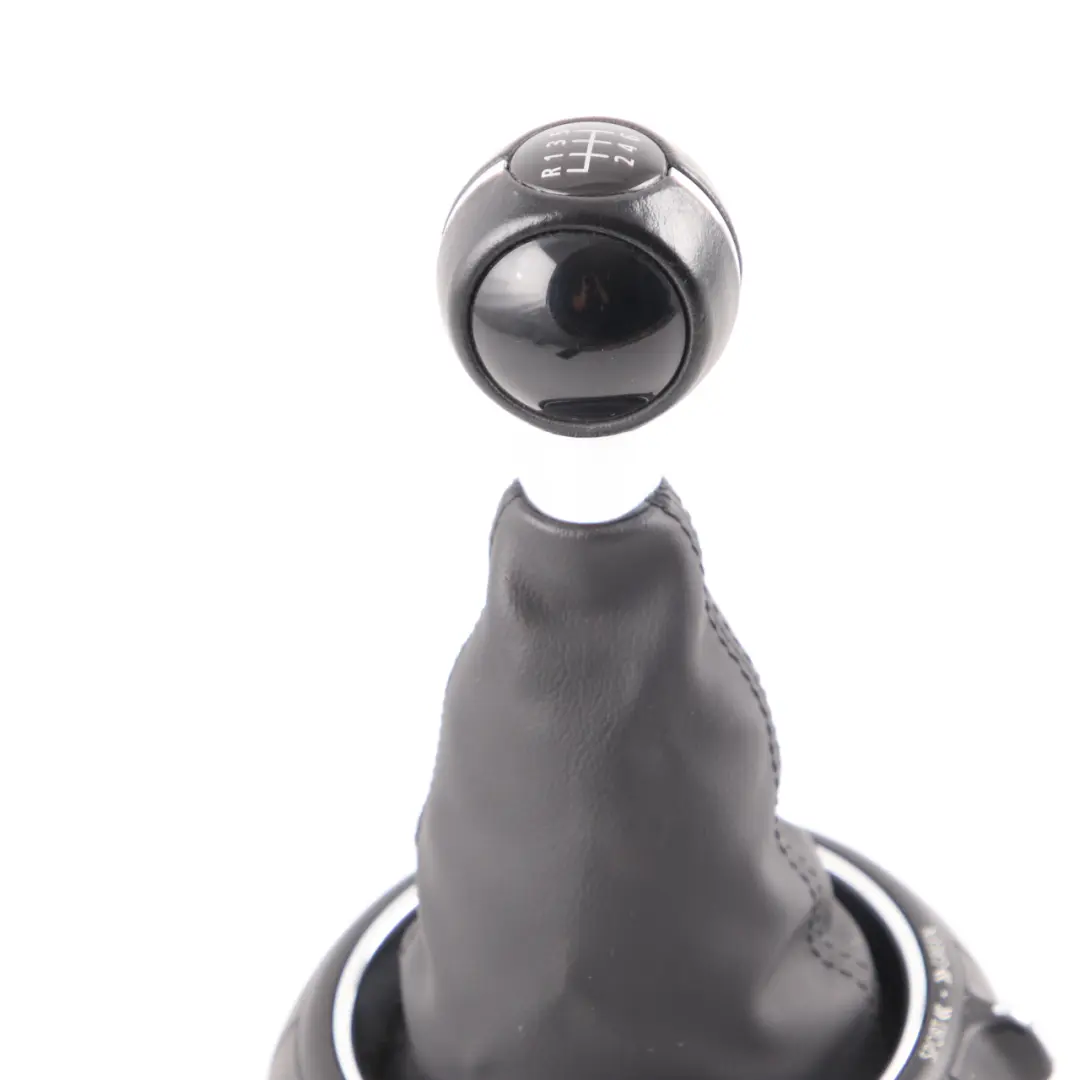 Mini Cooper F55 F56 Pomello Leva Cambio 6 Marce Pelle Anello Girevole - SKU 9343290 - Numero di parte 7641999