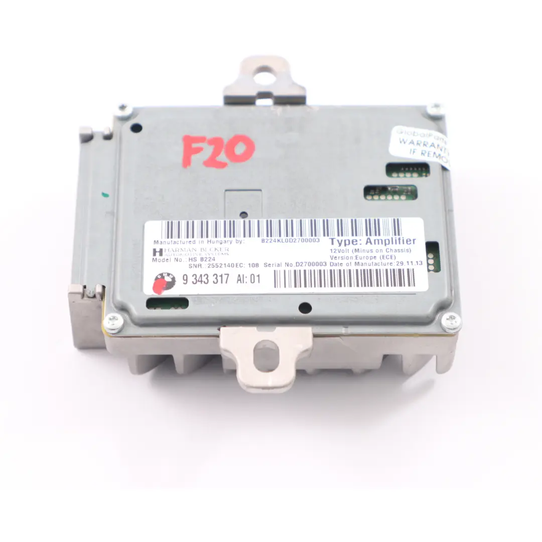 Audio Amplifier BMW F20 F21 F22 Harman/Kardon Active Sound Design System to with Part number 9343317 Audio Amplifier BMW F20 F21 F22 Harman/Kardon Active Sound Design System - SKU 9343317 - Part number 9343317