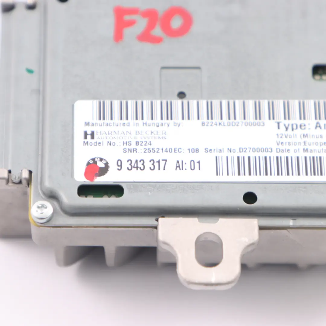 Audio Amplifier BMW F20 F21 F22 Harman/Kardon Active Sound Design System to with Part number 9343317 Audio Amplifier BMW F20 F21 F22 Harman/Kardon Active Sound Design System - SKU 9343317 - Part number 9343317