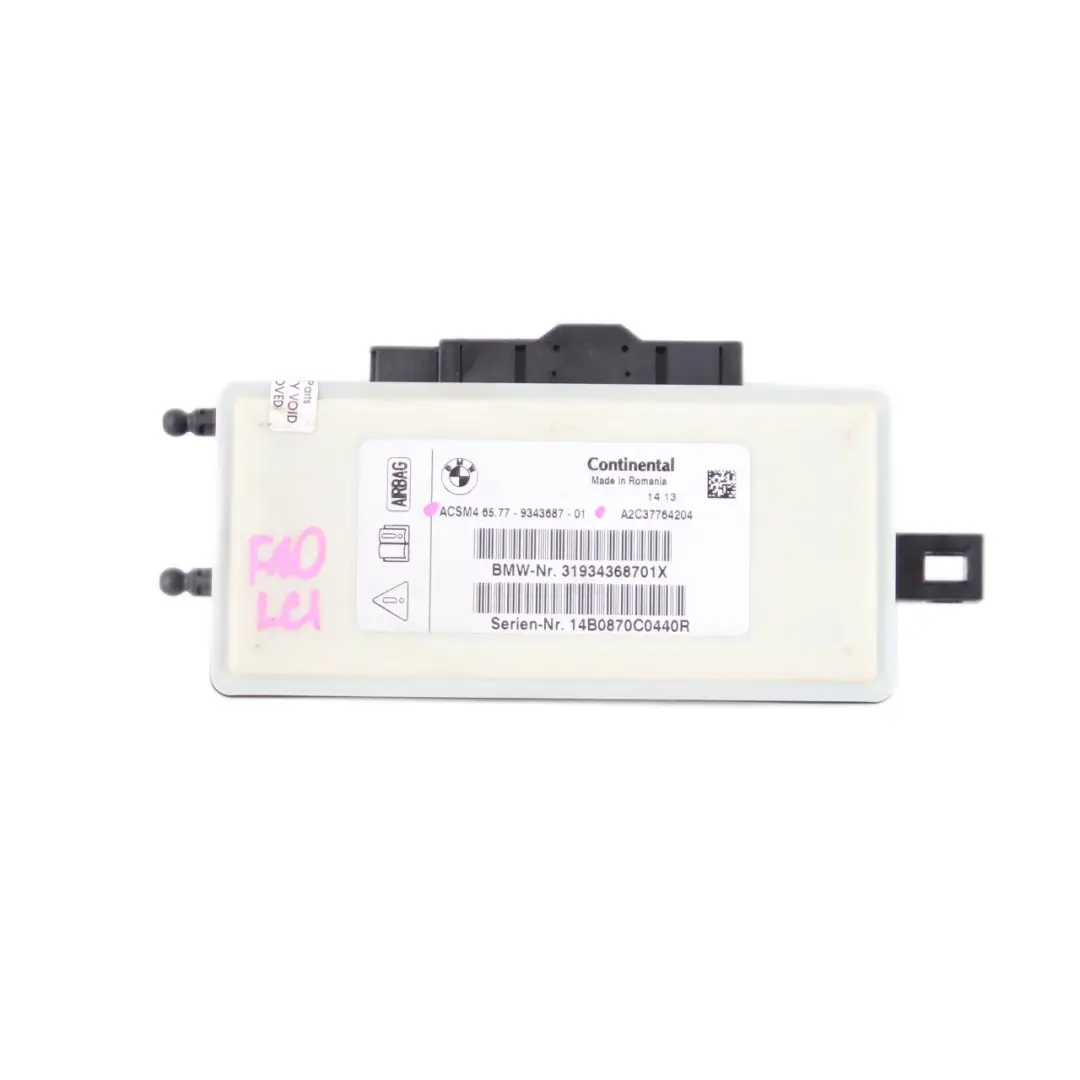 Unité contrôle sécurité Module d'air Bag ECU pour BMW F01 LCI F07 F10 F11 F25 à propos du numéro de pièce 9343687 BMW F01 LCI F07 F10 F11 F25 Unité contrôle sécurité Module d'air Bag ECU - SKU 9343687 - Numéro de pièce 9343687