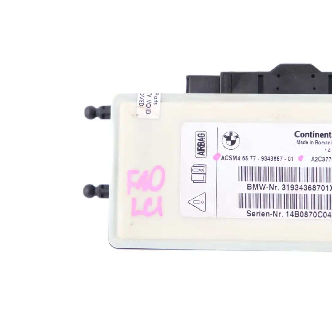 Sicherheitssteuergerät Air Module ECU für BMW F01 LCI F07 F10 F11 F25 mit Teilenummer 9343687 BMW F01 LCI F07 F10 F11 F25 Sicherheitssteuergerät Air Module ECU - SKU 9343687 - Teilenummer 9343687