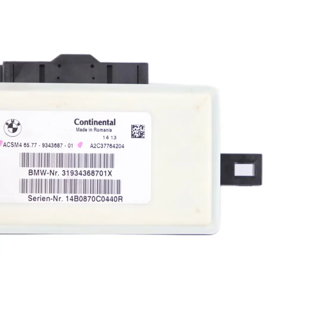 Unidad Control Seguridad Módulo Aire Bolsa ECU para BMW F01 LCI F07 F10 F11 F25 con número de pieza 9343687 BMW F01 LCI F07 F10 F11 F25 Unidad Control Seguridad Módulo Aire Bolsa ECU - SKU 9343687 - Número de pieza 9343687