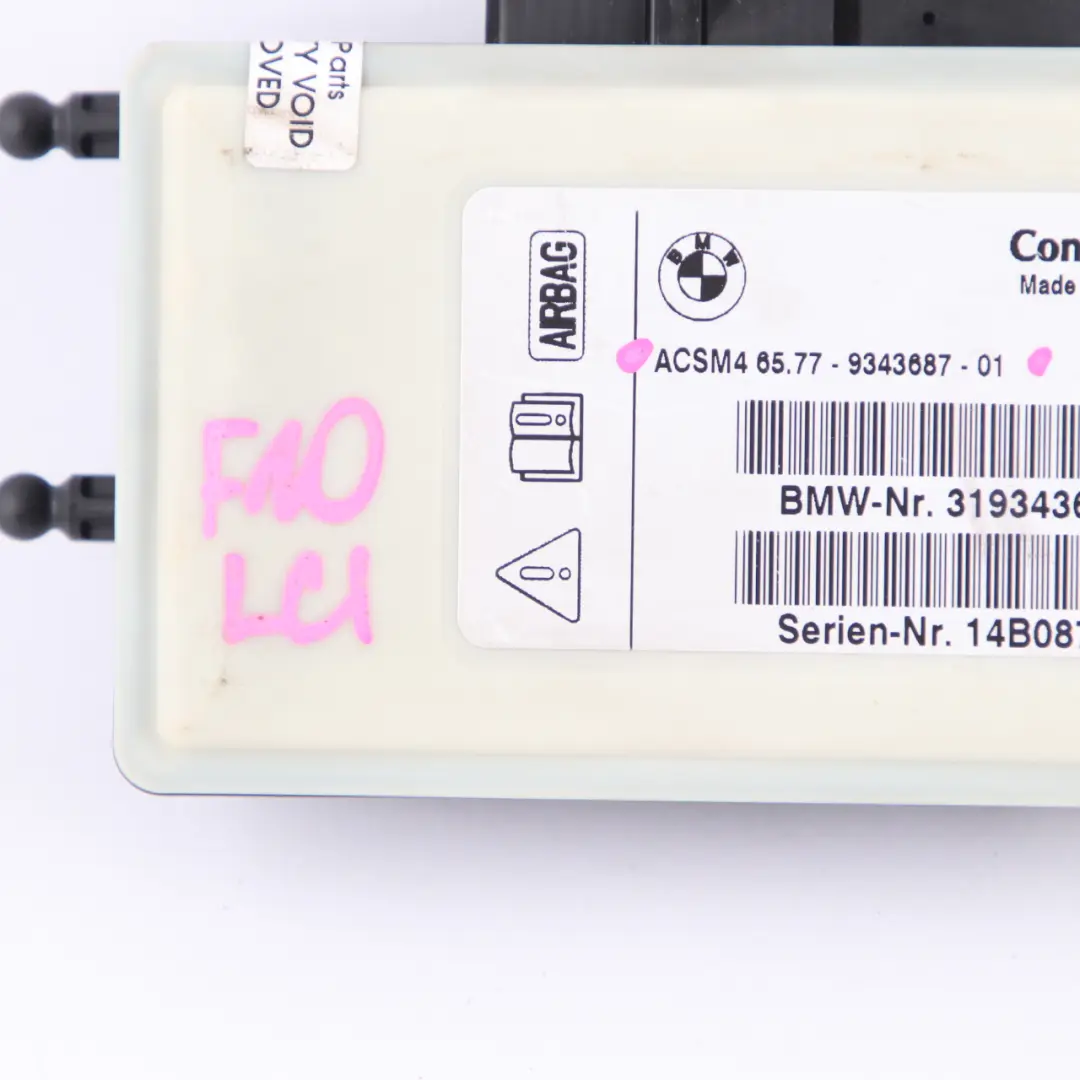 BMW F01 LCI F07 F10 F11 F25 Sensor Moduł Poduszek Bezpieczeństwa Airbag ECU - SKU 9343687 - Numer Części 9343687