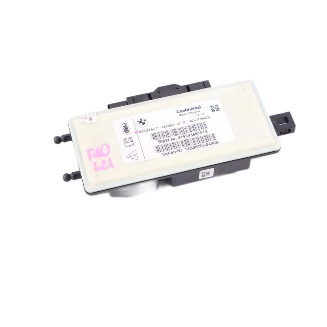 BMW F01 LCI F07 F10 F11 F25 Sensor Moduł Poduszek Bezpieczeństwa Airbag ECU - SKU 9343687 - Numer Części 9343687