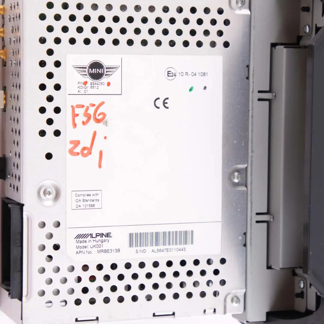 Lettore Radio Mini F55 F56 CD Bluetooth Alpine Modulo Unità Controllo per con numero di parte 9344050 Lettore Radio Mini F55 F56 CD Bluetooth Alpine Modulo Unità Controllo - SKU 9344050 - Numero di parte 9344050