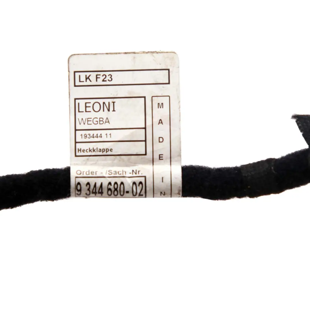 Boot Trunk Lid Tailgate Wiring Harness Loom Cable to BMW 2 F23 Cabrio with Part number 9344680 BMW 2 F23 Cabrio Boot Trunk Lid Tailgate Wiring Harness Loom Cable - SKU 9344680 - Part number 9344680
