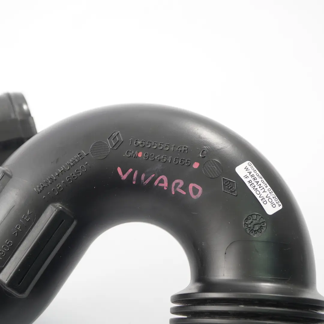 Vauxhall Vivaro B Air Intake Box Silencer Filtered Air Hose Pipe - SKU 93451665 - Part number 93451665