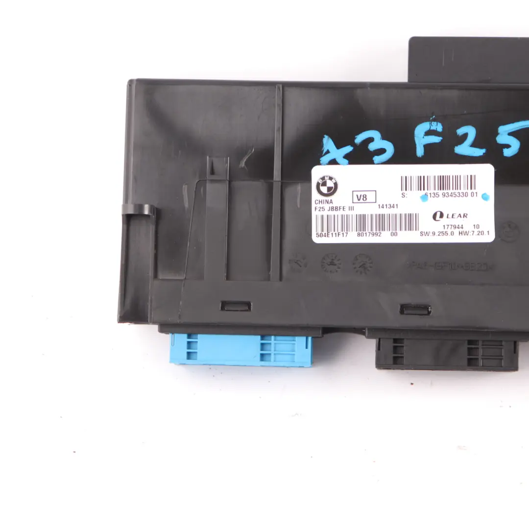 Moduł Sterownik Komfortu ECU JBBFE III V8 do BMW X3 F25 o numerze 9345330 BMW X3 F25 Moduł Sterownik Komfortu ECU JBBFE III V8 - SKU 9345330 - Numer Części 9345330