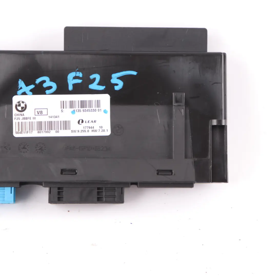 BMW X3 F25 Módulo Control Carrocería ECU Caja Conexiones JBBFE III V8 - SKU 9345330 - Número de pieza 9345330