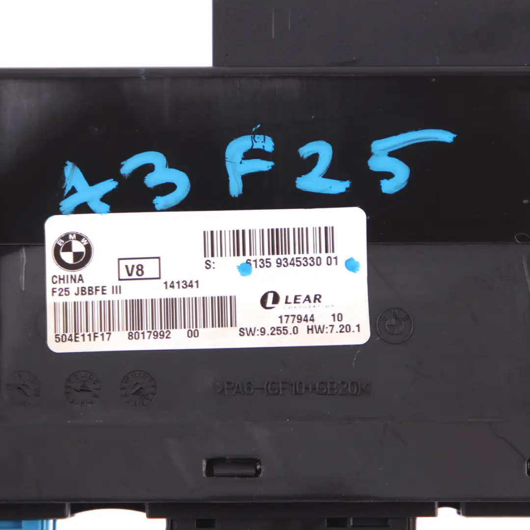 BMW X3 F25 Boîte Jonction Module Commande Carrosserie ECU JBBFE III V8 - SKU 9345330 - Numéro de pièce 9345330
