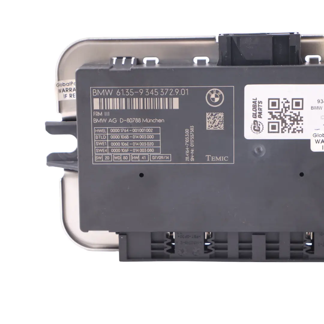 Light Control BMW F01 F02 F07 LCE Footwell Module Control Unit Headlight to with Part number 9345372 Light Control BMW F01 F02 F07 LCE Footwell Module Control Unit Headlight - SKU 9345372 - Part number 9345372