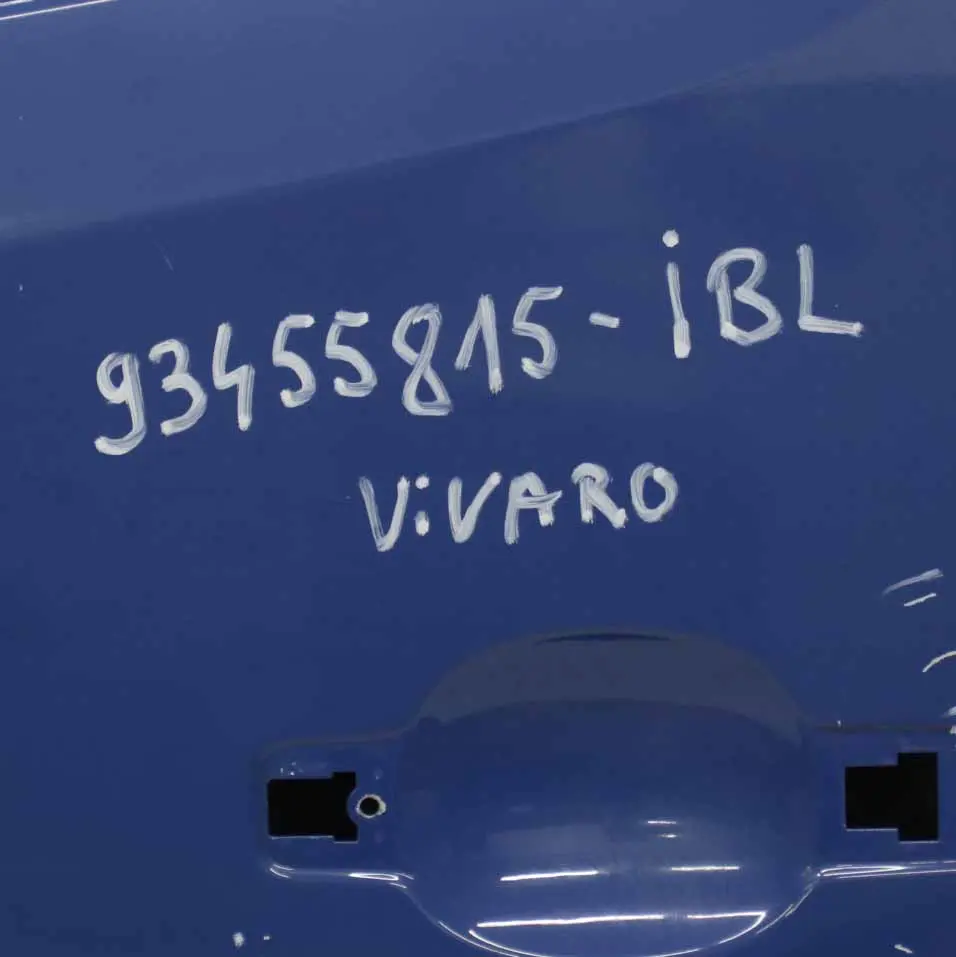 Door Front Left N/S Door Cover Shell Ink Blue - 2K to Opel Vauxhall Vivaro B with Part number 93455815 Opel Vauxhall Vivaro B Door Front Left N/S Door Cover Shell Ink Blue - 2K - SKU 93455815-IBL - Part number 93455815