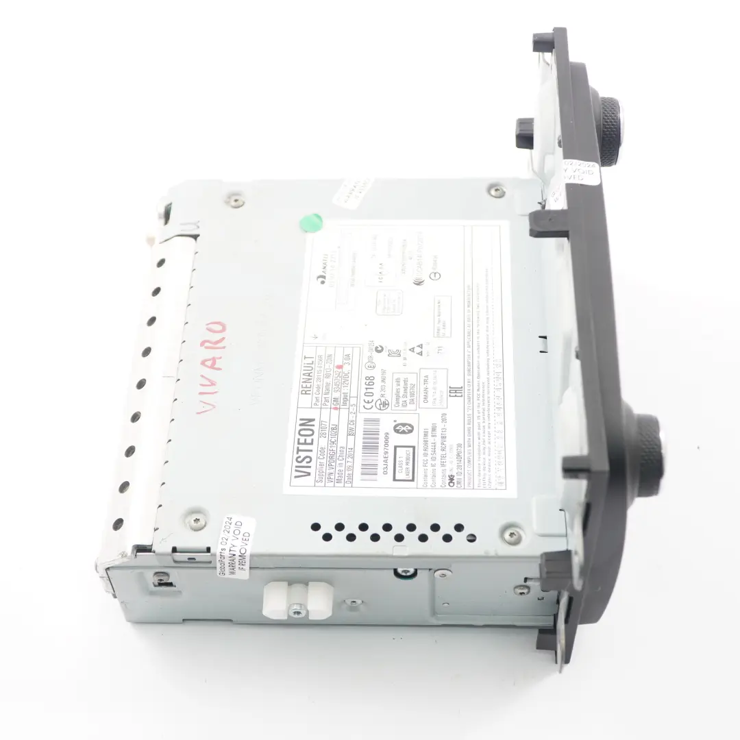  Radio Player Renault Trafic III Vauxhall Vivaro B Audio Head Unit - SKU 93457542 - Part number 93457542