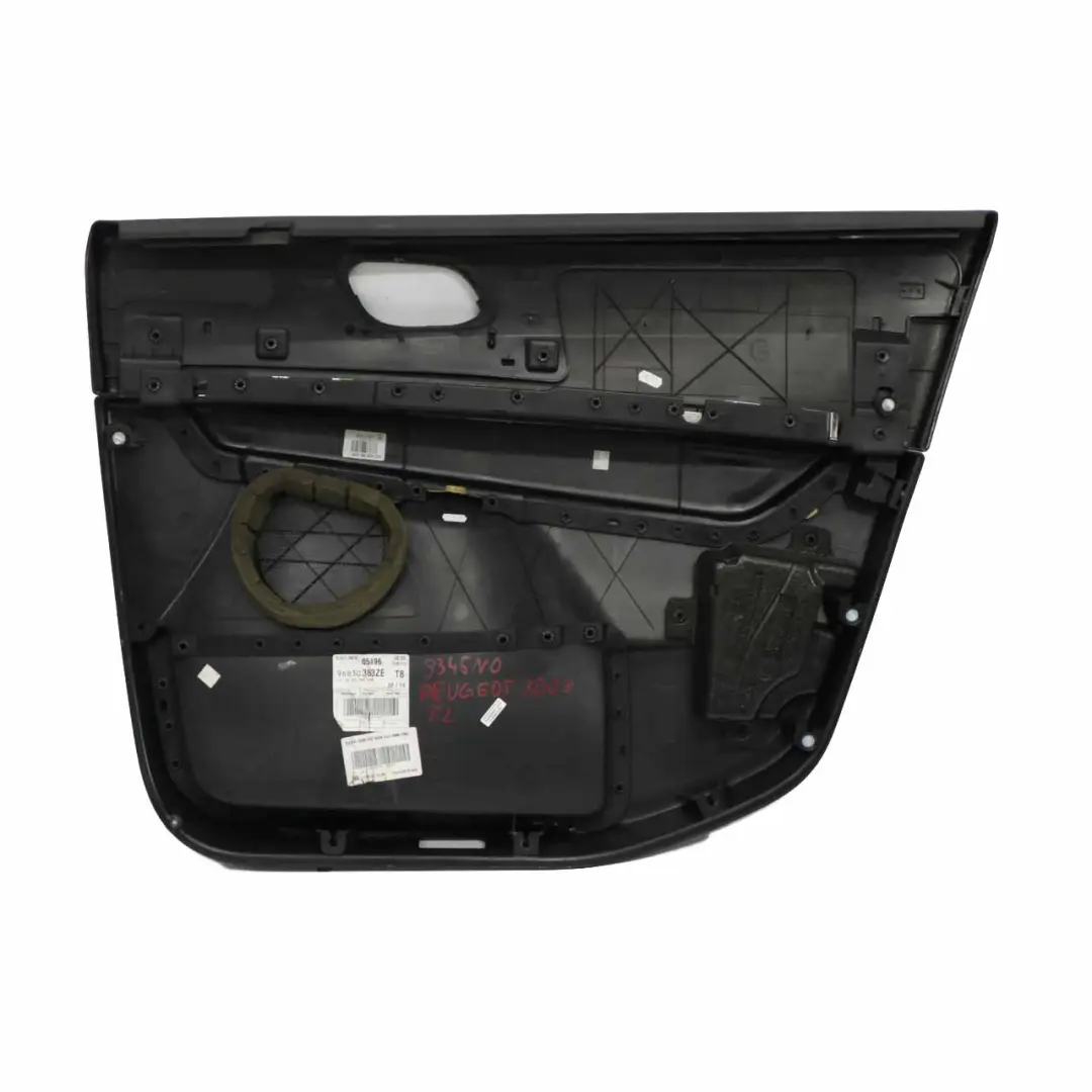 Peugeot 3008 Carte de Porte Avant Gauche Habillage Panneau Tissu Noir - SKU 9345NO - Numéro de pièce 9345NO