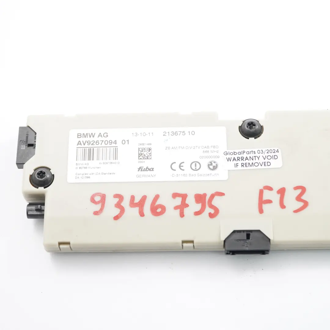 Amplifier BMW F06 F13 Antenna Amplifier Diversity 868 MHZ to with Part number 9346795 Amplifier BMW F06 F13 Antenna Amplifier Diversity 868 MHZ - SKU 9346795 - Part number 9346795