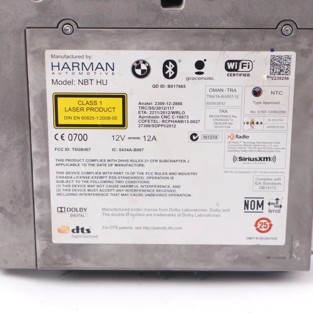  Head Unit BMW F10 F11 F20 F30 Navigation Sat Nav High Control Module - SKU 9347822 - Part number 9347822