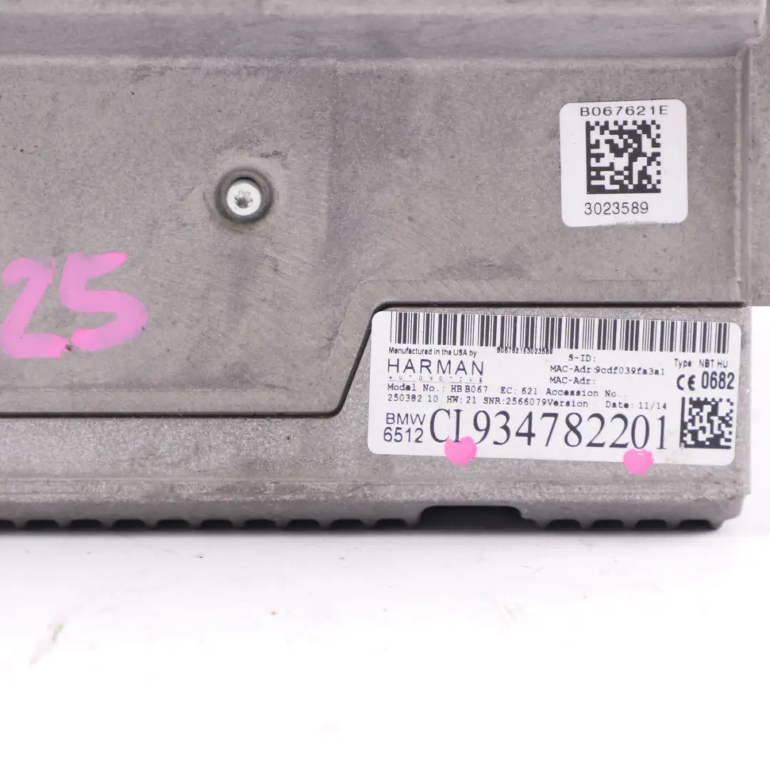  Head Unit BMW F10 F11 F20 F30 Navigation Sat Nav High Control Module - SKU 9347822 - Part number 9347822