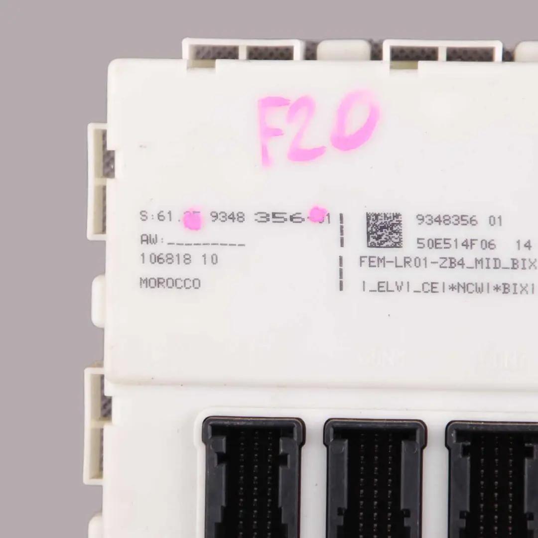 Module Électronique Avant Unité De Commande FEM pour BMW F20 F21 F22 F30 F32 à propos du numéro de pièce 9348356 BMW F20 F21 F22 F30 F32 Module Électronique Avant Unité De Commande FEM - SKU 9348356 - Numéro de pièce 9348356