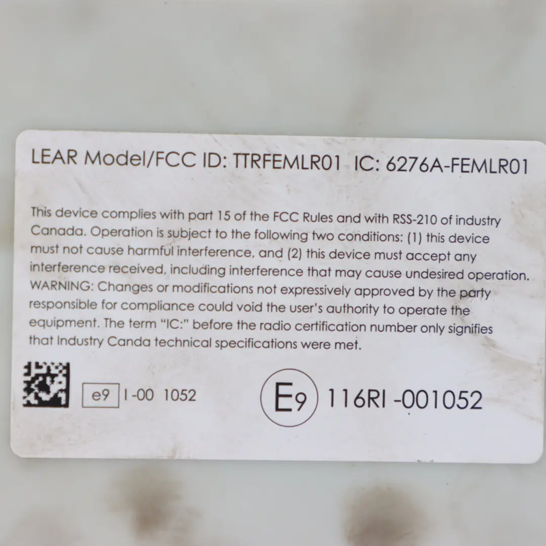 BMW F20 F21 F30 F31 F32 Module confort commandes carrosserie FEM LR01 - SKU 9348362 - Numéro de pièce 9348362