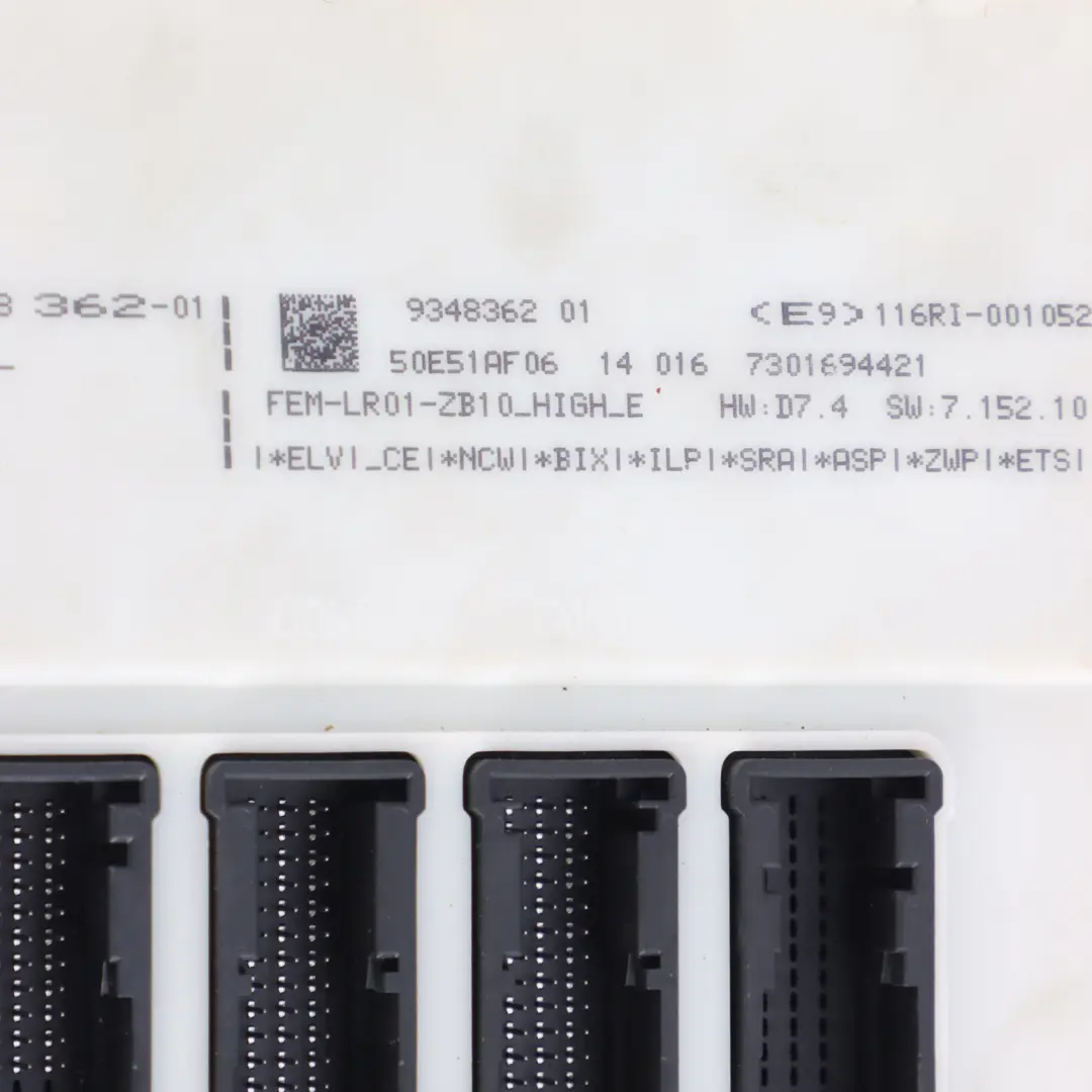 BMW F20 F21 F30 F31 F32 Unidad módulo Body Control Comfort FEM ECU LR01 - SKU 9348362 - Número de pieza 9348362