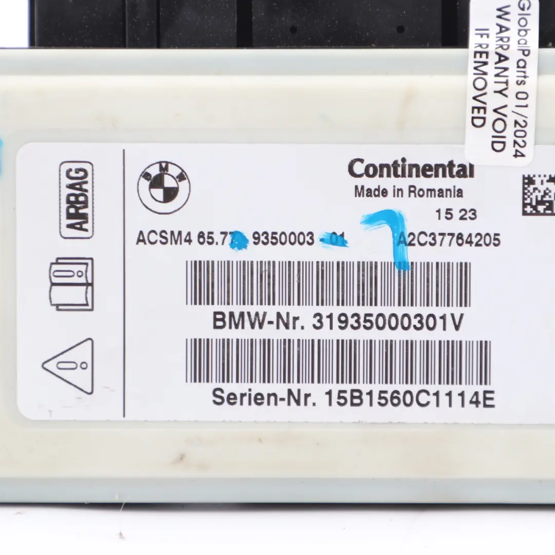  Unité contrôle sécurité BMW F01 LCI F07 F10 F11 F25 Sac module d'air ECU - SKU 9350003-1 - Numéro de pièce 9350003