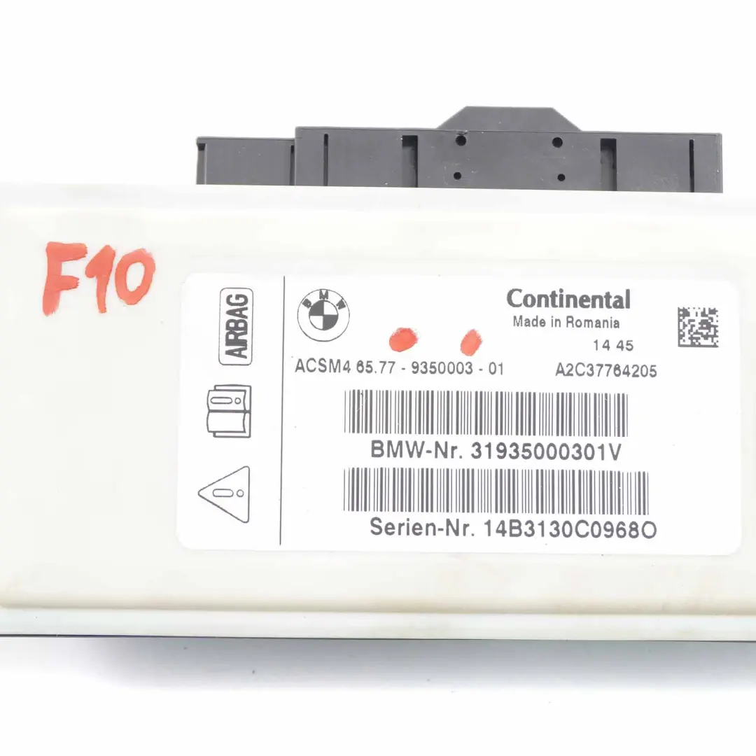 Sicherheitssteuergerät BMW F01 LCI F07 F10 F11 F25 Air Module Bag ECU für mit Teilenummer 9350003 Sicherheitssteuergerät BMW F01 LCI F07 F10 F11 F25 Air Module Bag ECU - SKU 9350003 - Teilenummer 9350003