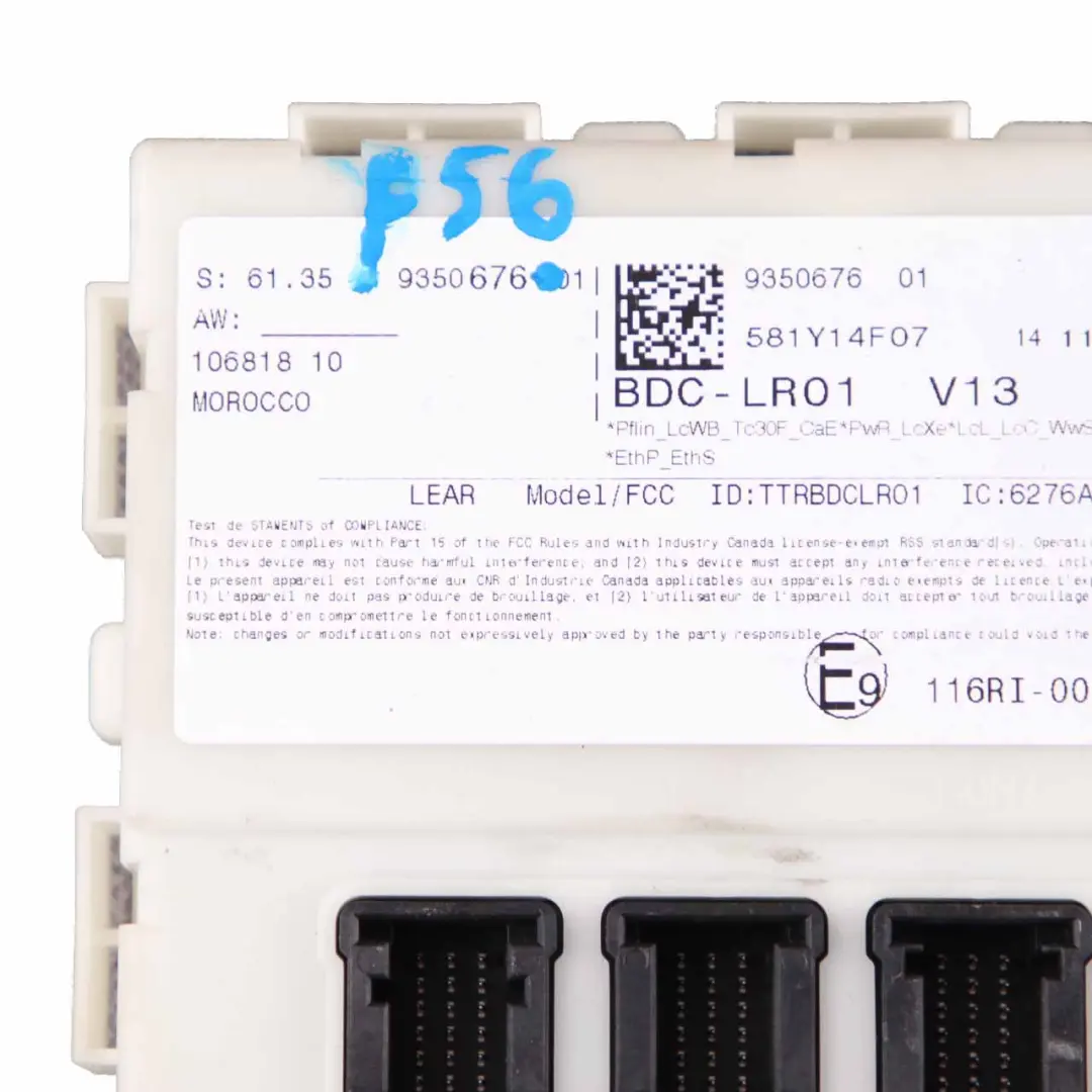 Mini Cooper One F54 F55 F56 F60 Modulo Controller ECU Body Domain BDC - SKU 9350676 - Numero di parte 9350676