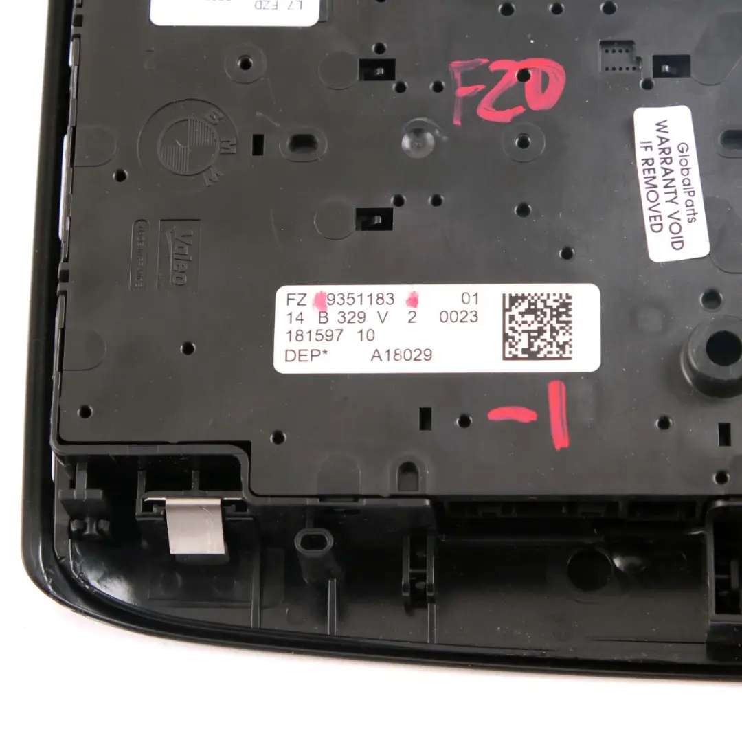 BMW 1 3 F20 F21 F30 F31 Interruttore centrale interno tetto nero - SKU 9351183-1 - Numero di parte 9351183
