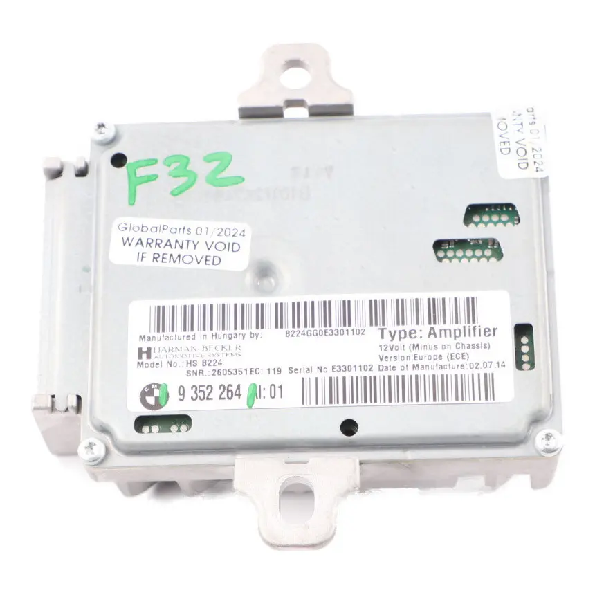 Audio Amplifier BMW F20 F30 F32 Harman/Kardon Active Sound Design System to with Part number 9352264 Audio Amplifier BMW F20 F30 F32 Harman/Kardon Active Sound Design System - SKU 9352264 - Part number 9352264