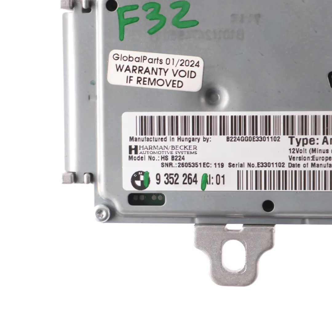 Audio Amplifier BMW F20 F30 F32 Harman/Kardon Active Sound Design System to with Part number 9352264 Audio Amplifier BMW F20 F30 F32 Harman/Kardon Active Sound Design System - SKU 9352264 - Part number 9352264