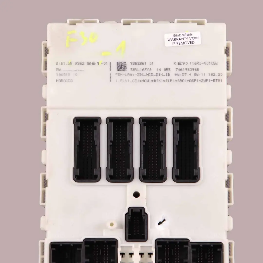  FEM Module BMW F20 F22 F30 F32 ECU Boîte Fusibles L'unité Contrôle - SKU 9352861-1 - Numéro de pièce 9352861