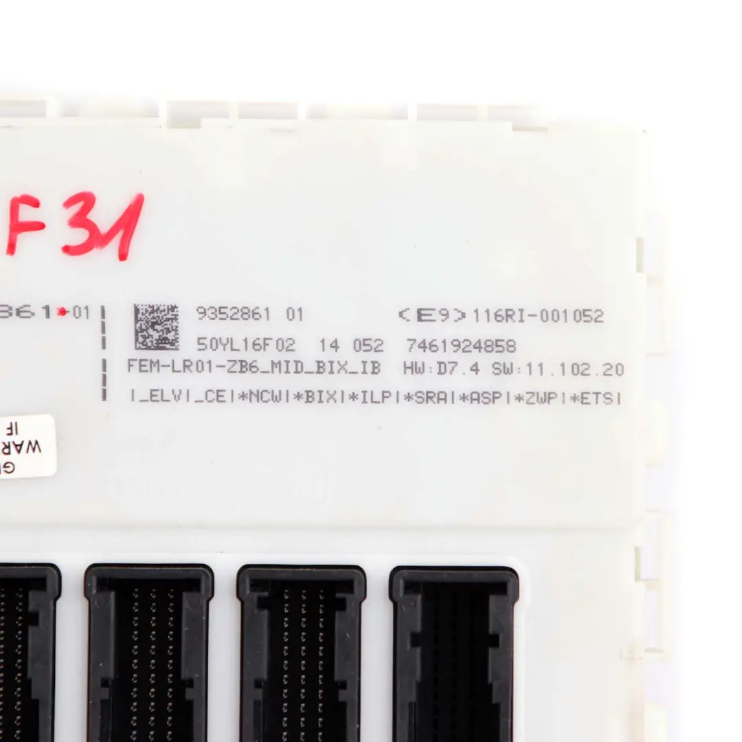  Unidad FEM BMW F20 F22 F30 F32 Unidad De Control Módulo ECU - SKU 9352861 - Número de pieza 9352861