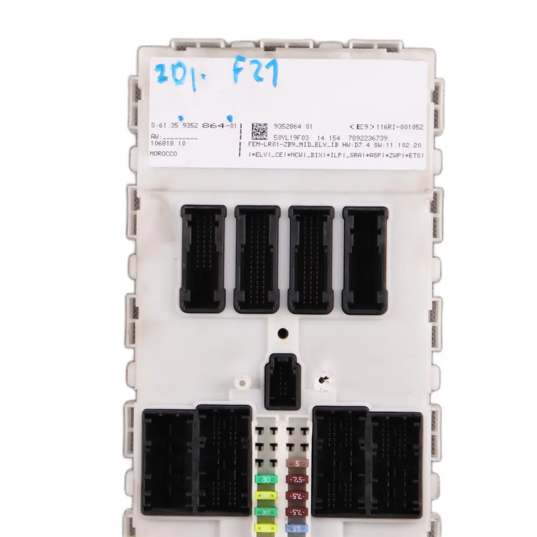 BMW F20 F21 F22 F30 F32 Unidad Control ECU Caja Fusibles Módulo FEM - SKU 9352864-1 - Número de pieza 9352864