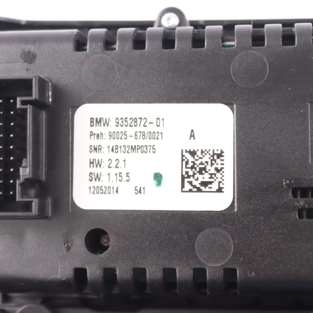  Control Panel BMW X5 F15 X6 F16 Radio Air Condtioning A/C Control Switch - SKU 9352872 - Part number 9388808