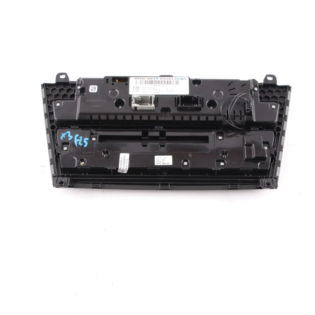 BMW X3 F25 Switch Panel Radio Air Conditioning Control Panel Black - SKU 9353110 - Part number 9353110