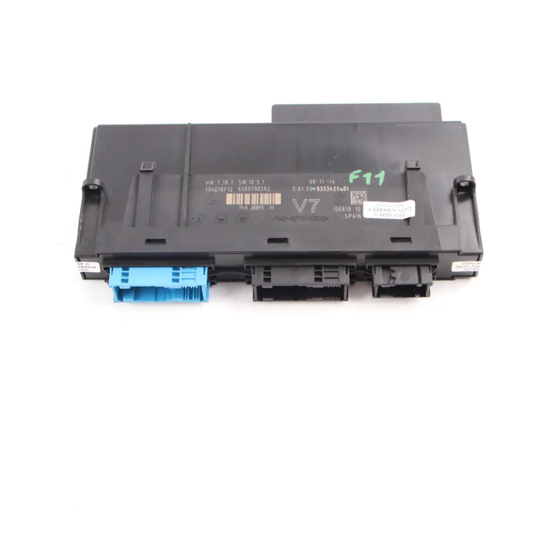 Unidad De Control De Carrocería V7 PL6 JBBFE III para BMW F11 LCI con número de pieza 9353421 BMW F11 LCI Unidad De Control De Carrocería V7 PL6 JBBFE III - SKU 9353421 - Número de pieza 9353421