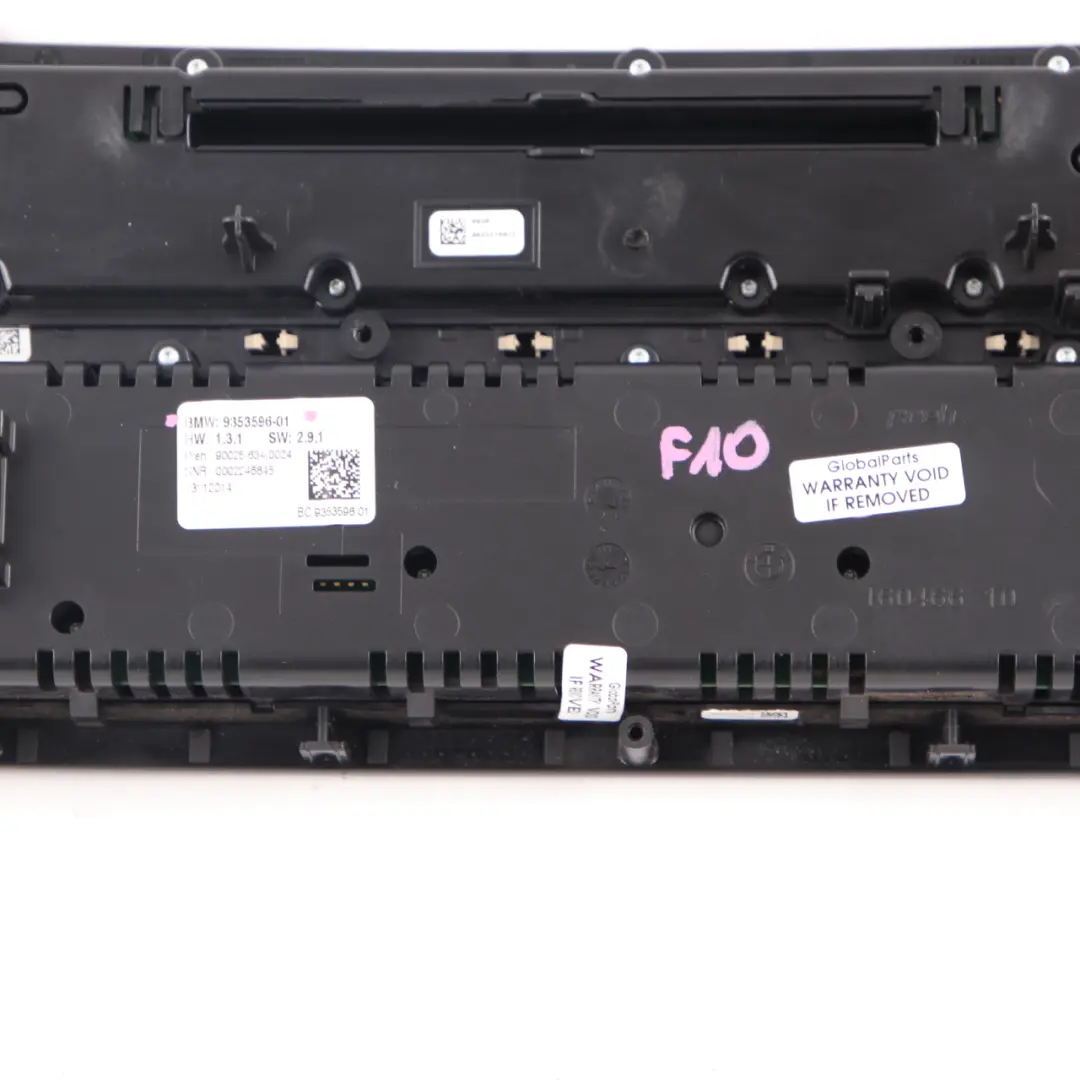 BMW F10 F11 Air Conditioning Switch Panel A/C Climate Control Unit - SKU 9353596 - Part number 9353596