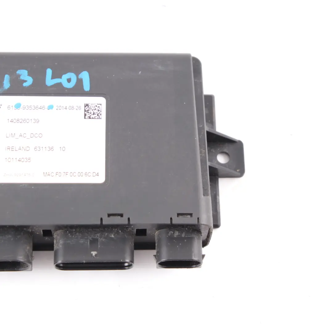 Control Unit Charging Module ECU to BMW i3 I01 with Part number 9353646 BMW i3 I01 Control Unit Charging Module ECU - SKU 9353646 - Part number 9353646