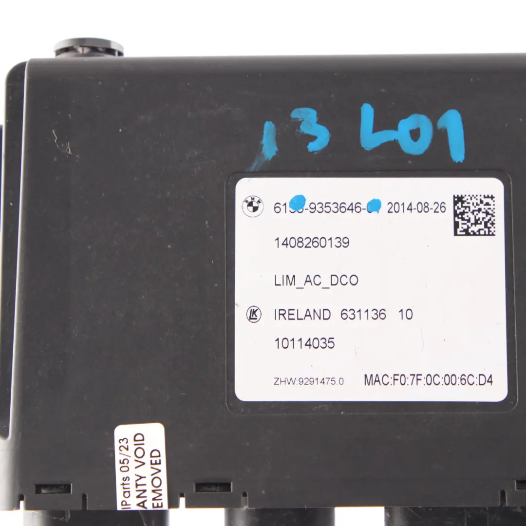 Control Unit Charging Module ECU to BMW i3 I01 with Part number 9353646 BMW i3 I01 Control Unit Charging Module ECU - SKU 9353646 - Part number 9353646