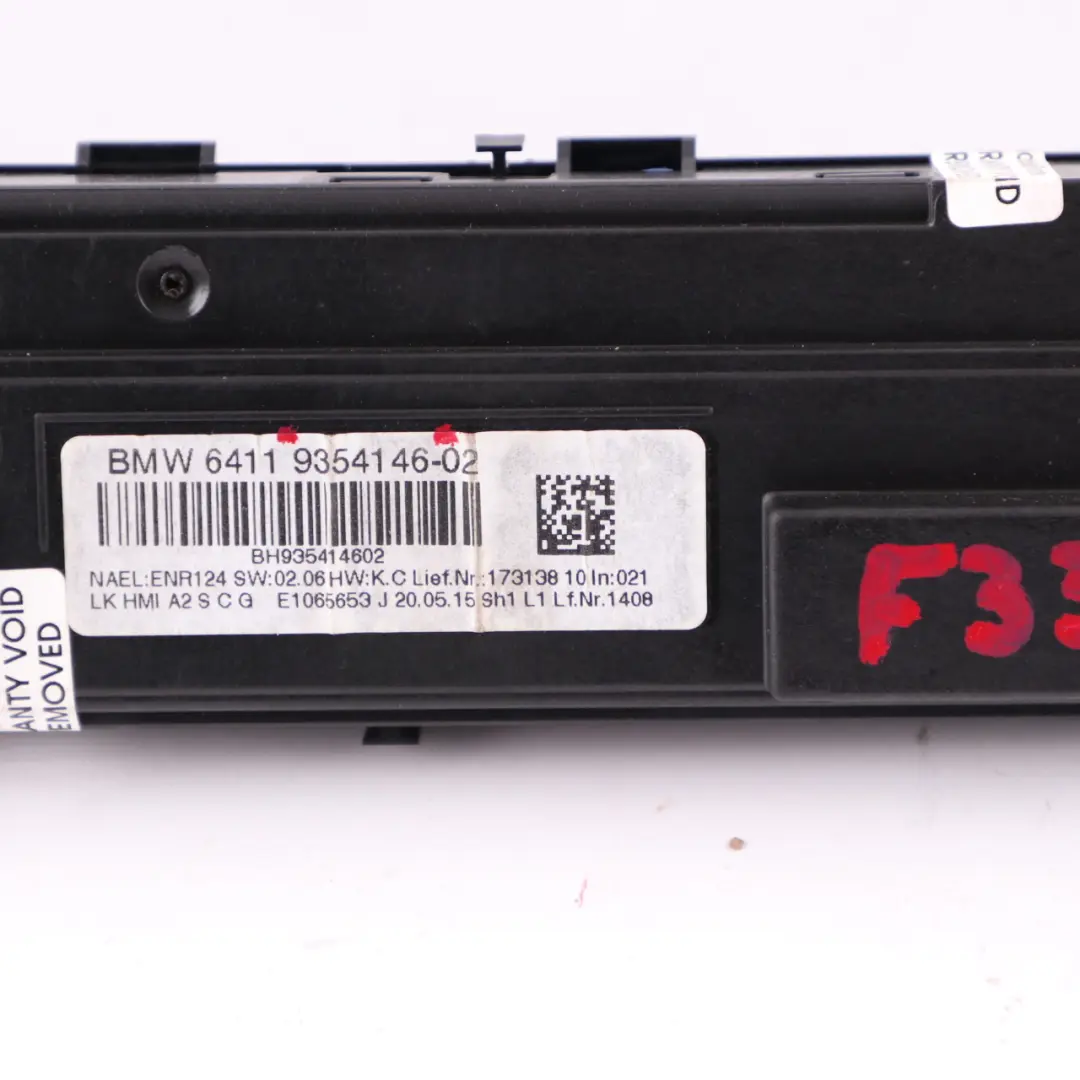  A/C Bedienfeld BMW F20 F21 F30 F31 F33 Klima Automatik - SKU 9354146 - Teilenummer 9354146