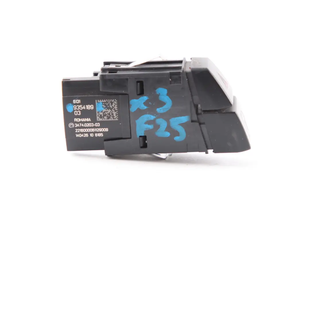 Hazard Warning Switch Button Control Unit Emergency to BMW X3 F25 X4 F26 with Part number 9354189 BMW X3 F25 X4 F26 Hazard Warning Switch Button Control Unit Emergency - SKU 9354189 - Part number 9354189