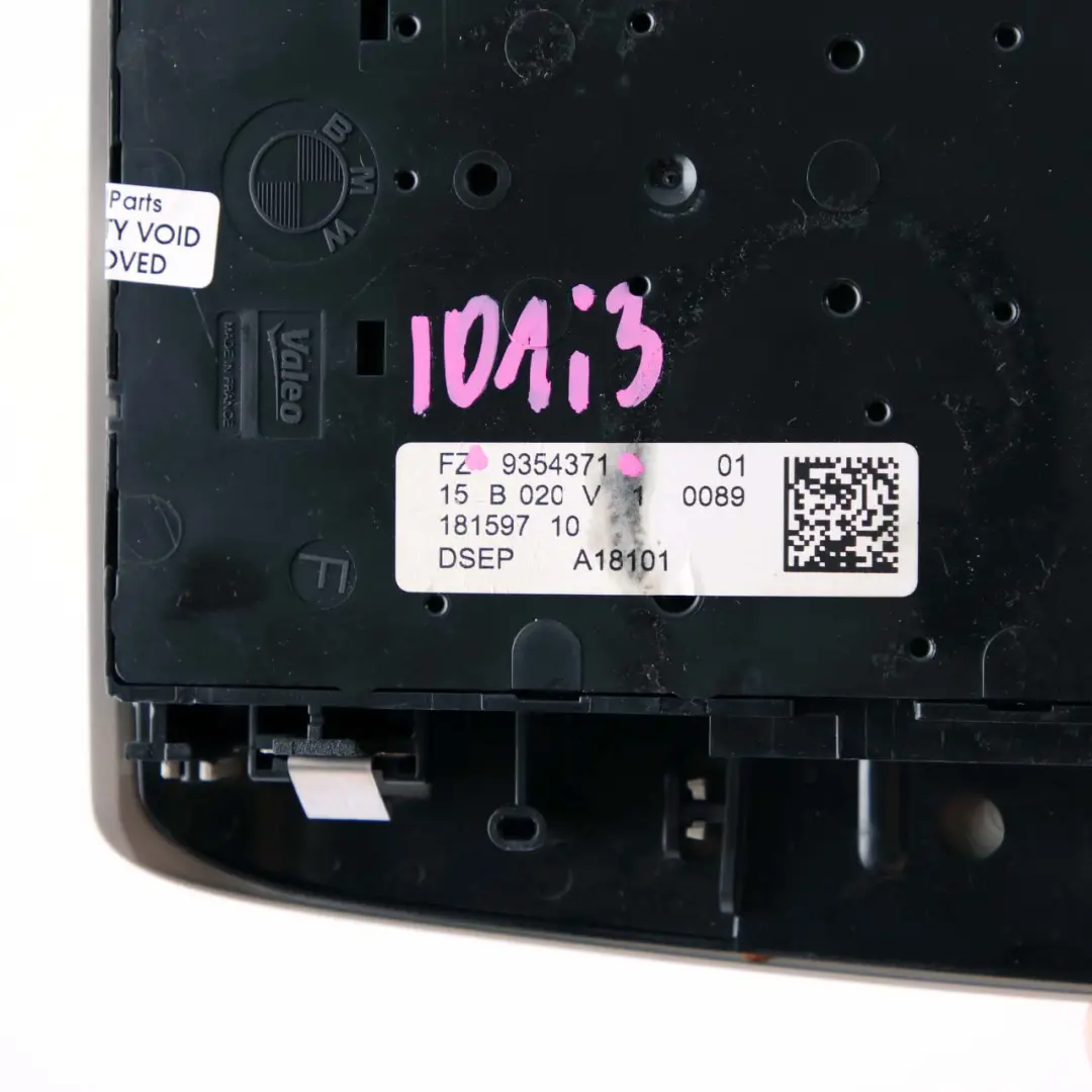 BMW i3 I01 Roof Interior Centre Function Light Switch Button Grey - SKU 9354371 - Part number 9354371