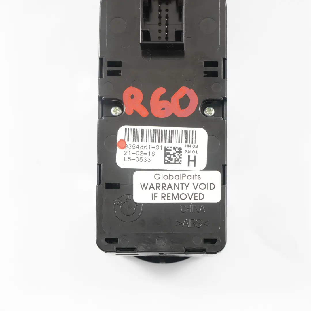 Interruptor Elevalunas Puerta Lado Conductor Plegado Electrico para Mini R60 con número de pieza 9354861 Mini R60 Interruptor Elevalunas Puerta Lado Conductor Plegado Electrico - SKU 9354861 - Número de pieza 9354861