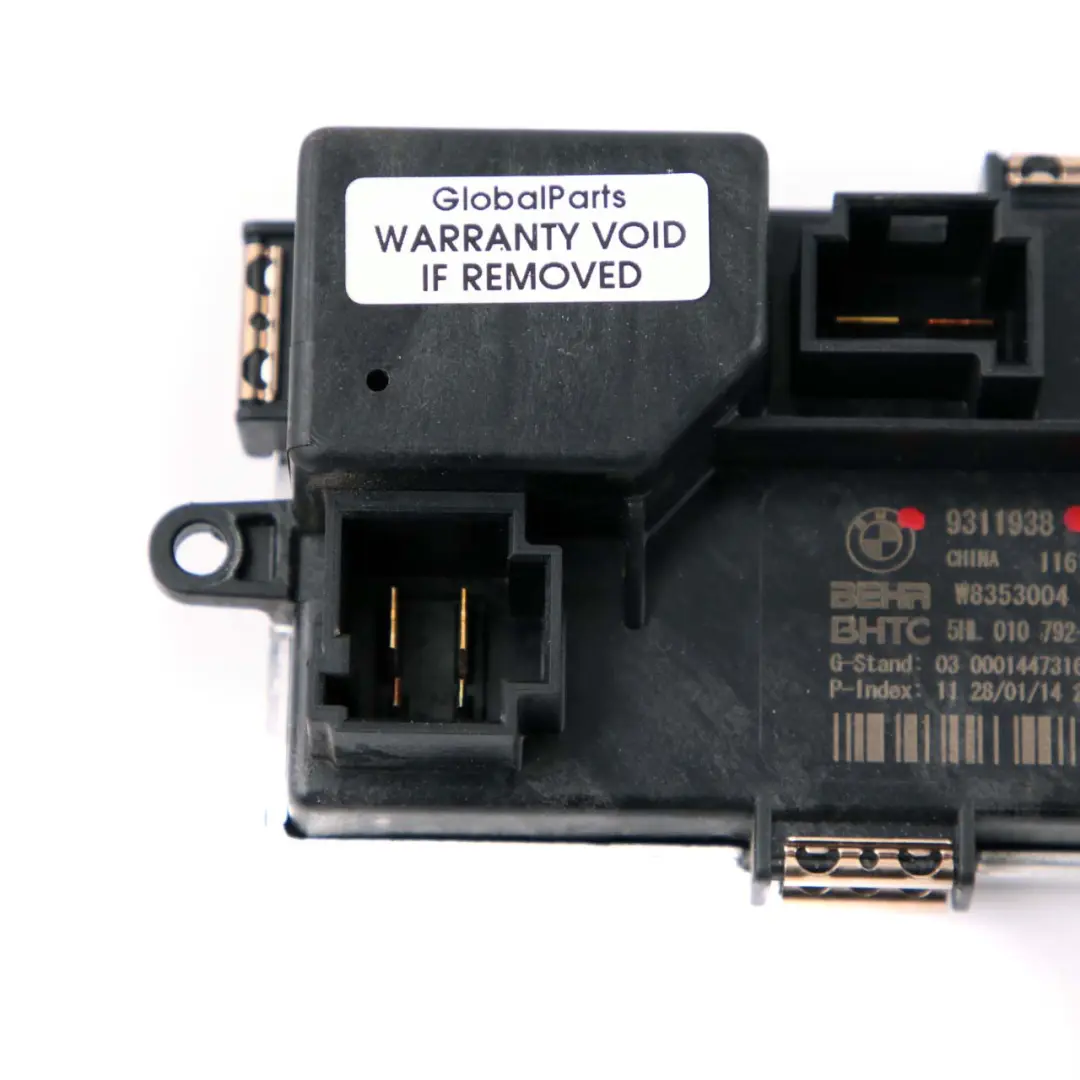 Soplador Regulador Calentador Resistor Motor para BMW F01 F07 F10 F11 F12 F13 con número de pieza 9355981 BMW F01 F07 F10 F11 F12 F13 Soplador Regulador Calentador Resistor Motor - SKU 9355981 - Número de pieza 9355981