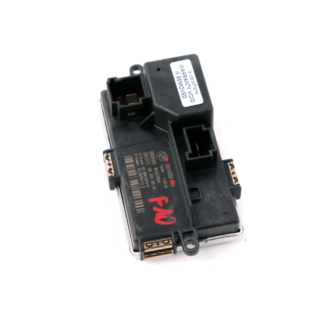 Soplador Regulador Calentador Resistor Motor para BMW F01 F07 F10 F11 F12 F13 con número de pieza 9355981 BMW F01 F07 F10 F11 F12 F13 Soplador Regulador Calentador Resistor Motor - SKU 9355981 - Número de pieza 9355981